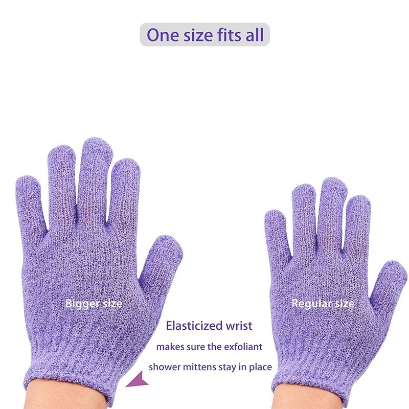 Găng tay tẩy tế bào chết hai mặt đầy màu sắc / Dụng cụ massage body Spa.