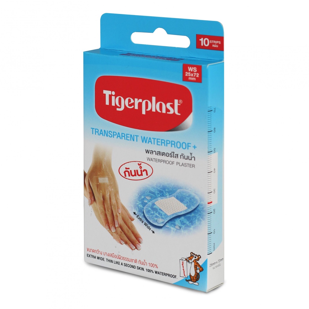Băng cá nhân Tigerplast trong suốt chống thấm nước miếng lớn, dùng cho người thường xuyên tiếp xúc với nước, bơi lội