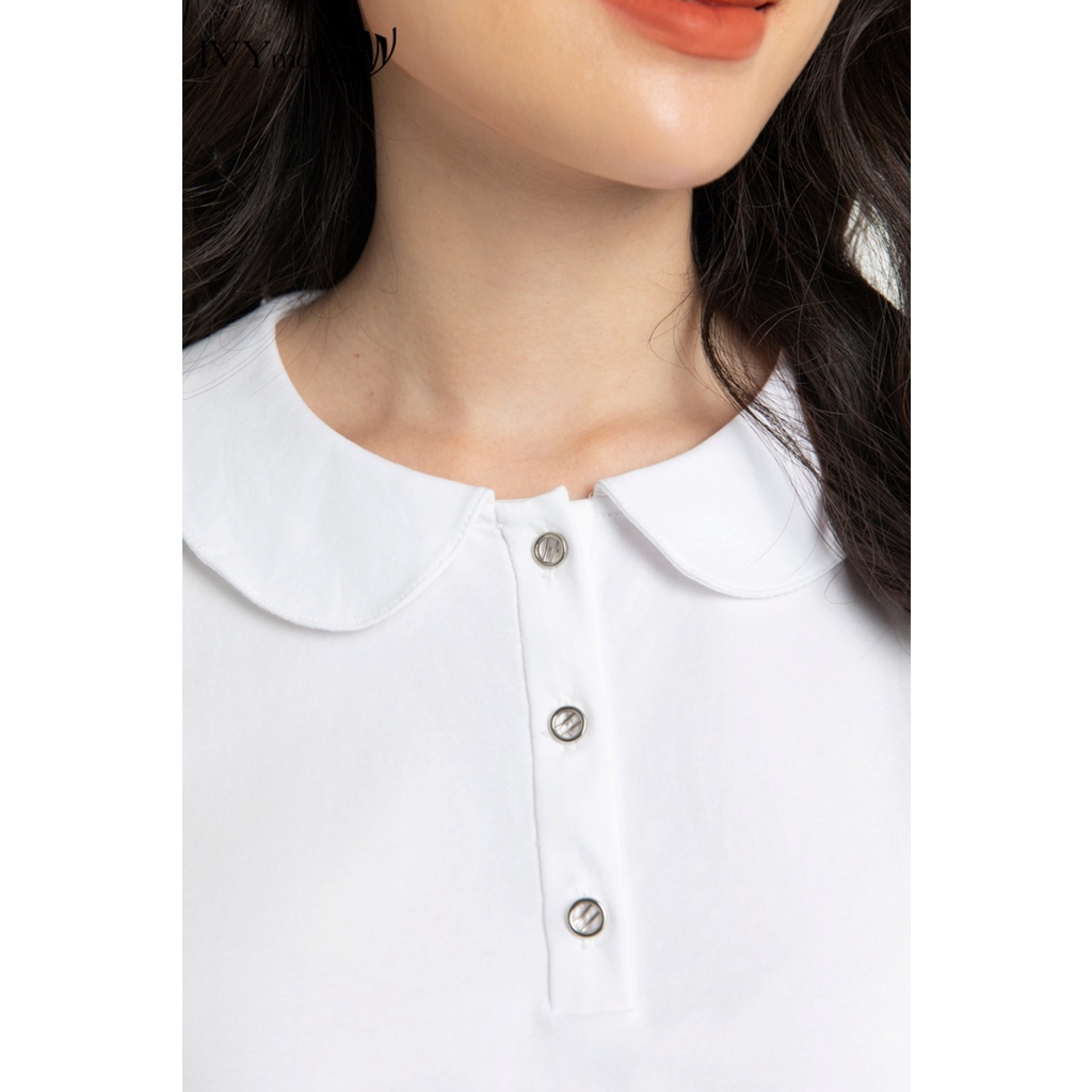 Áo thun nữ trơn cổ sen IVY moda MS 57M7758