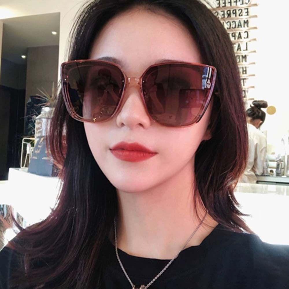 Kính Mát Màu Hồng Thanh Lịch Cho Nam Và Nữ|Kính Mát Gọng Vuông Màu Đen Phong Cách Hàn Quốc