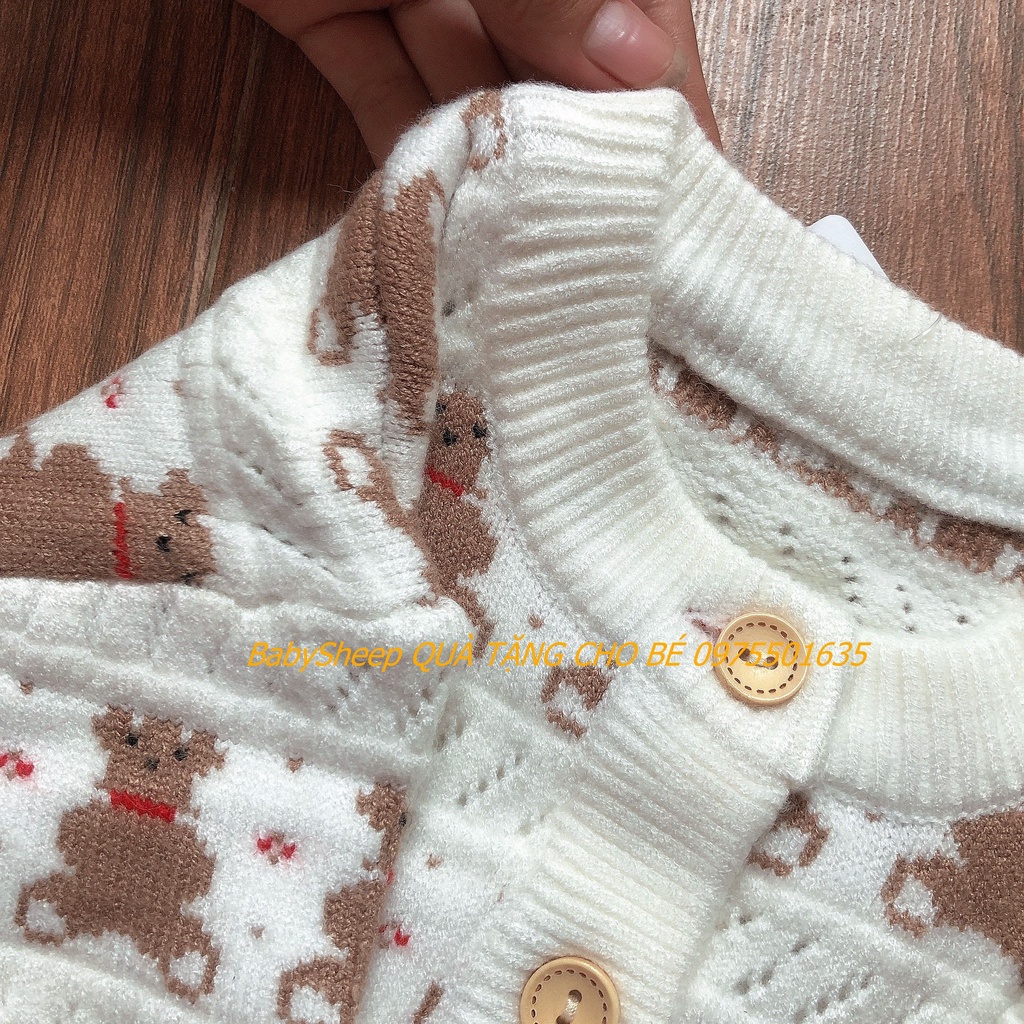 Áo khoác len hình mặt gấu cho bé dễ thương cho bé 4-15kg