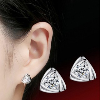 Bông tai thời trang nụ đính đá tam giác zircon B083 sang trọng