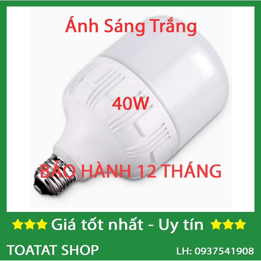 -Bóng đèn Led trụ 40W Siêu sáng - tiết kiệm điện (Ánh Sáng Trắng/Vàng)