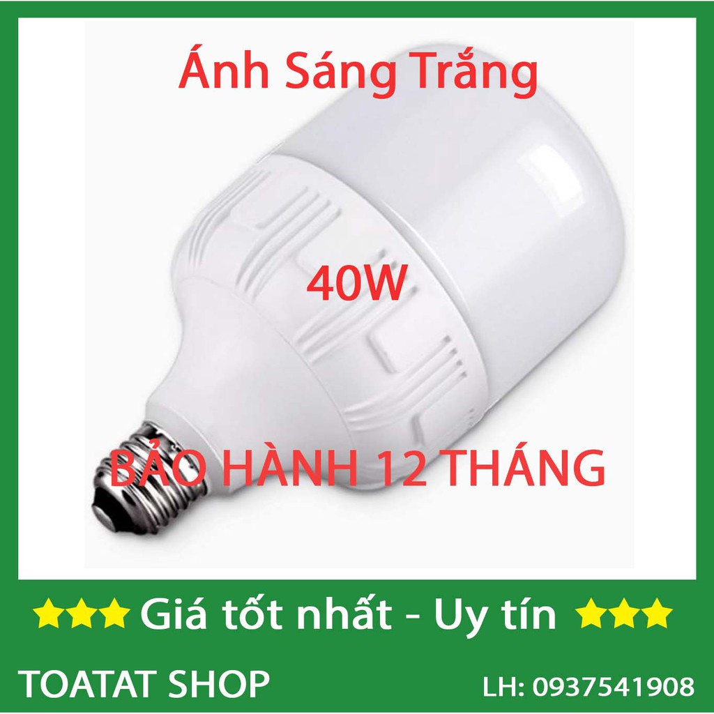 [Sỉ] -Bóng đèn Led trụ 40W Siêu sáng - tiết kiệm điện (Ánh Sáng Trắng/Vàng)