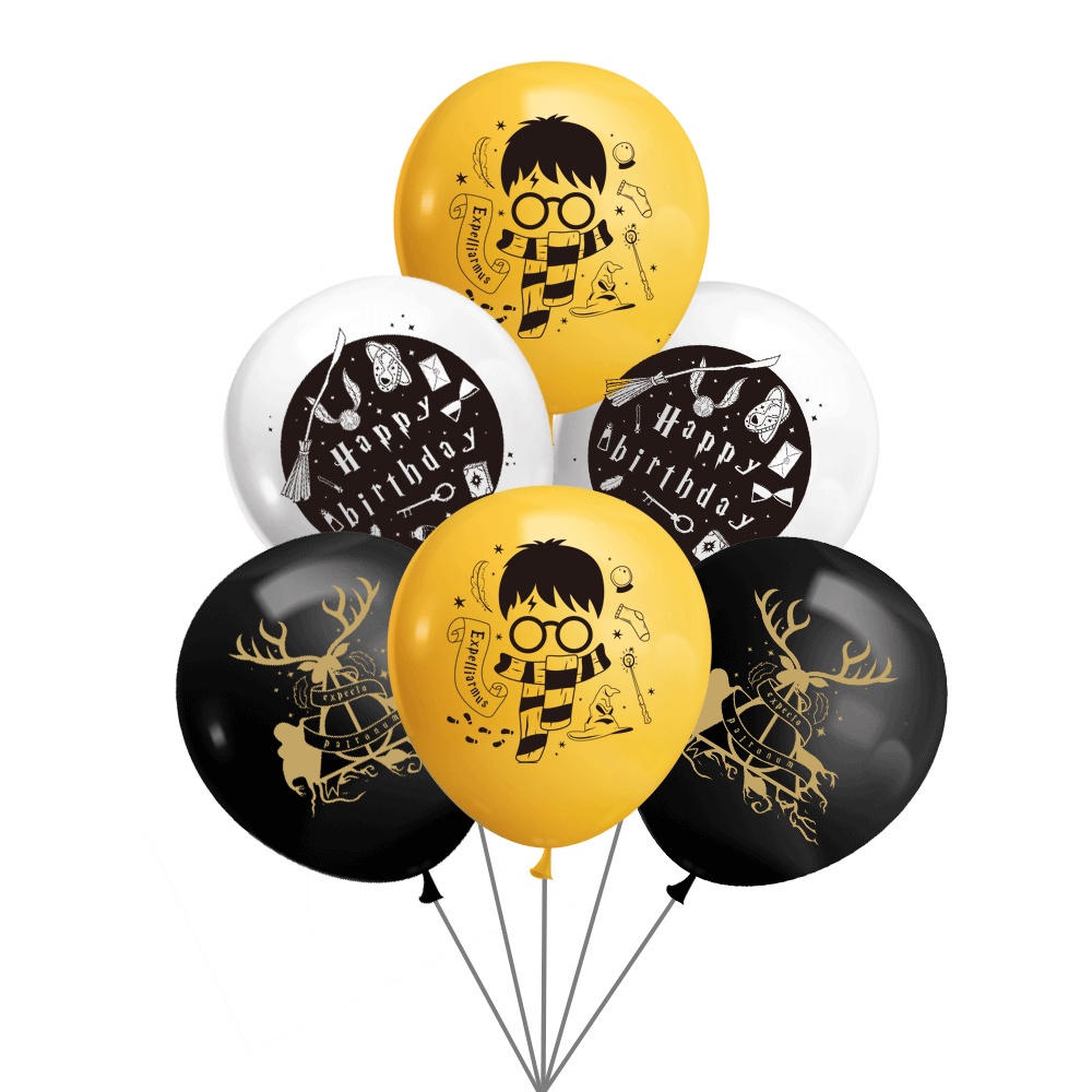 15 Cái/bộ Chủ Đề Harry Potter Bong Bóng Cao Su Bộ Trẻ Em Sinh Nhật Trang Trí Bánh Lắp Biểu Ngữ Cho Bé