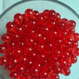10/25/50gam hạt nhựa đỏ trong suốt size 8mm-10mm