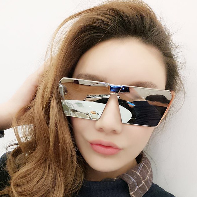 Kính mát cỡ lớn tròng vuông nhiều màu sắc