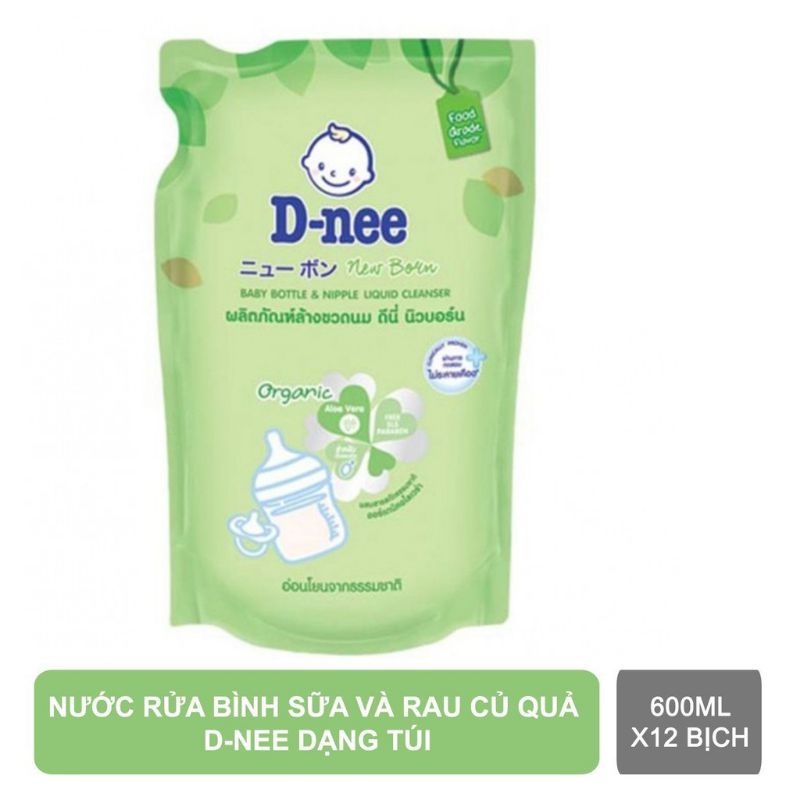 Nước Rửa Bình Sữa Túi D-nee 600ML- xả kho -CAM KẾT CHÍNH HÃNG date mới nhất ORGANIC DNEE RỬA ĐƯỢC VẬT DỤNG CỦA BÉ