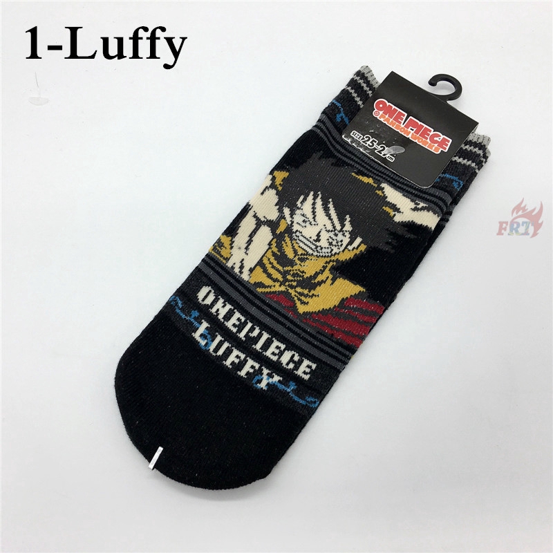 ❀ Vớ In Họa Tiết Hoạt Hình One Piece Series 05 ❀ 1 Đôi Tất Ngắn In Hình Luffy Chopper Ace Mihawk Law Unisex