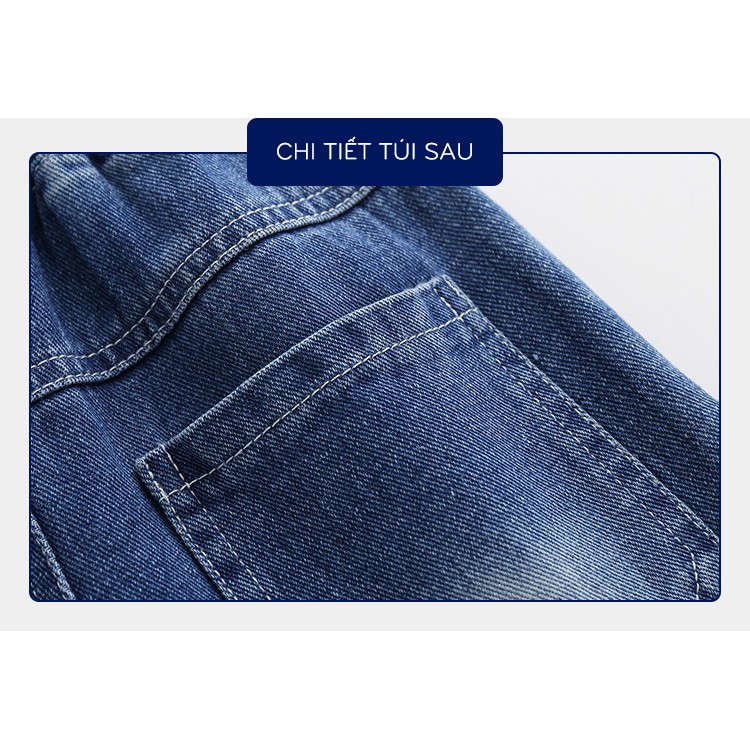 Quần Jean cho bé WELLKIDS quần short Jean họa tiết phối rách chất bò mềm hàng xuất Âu Mỹ