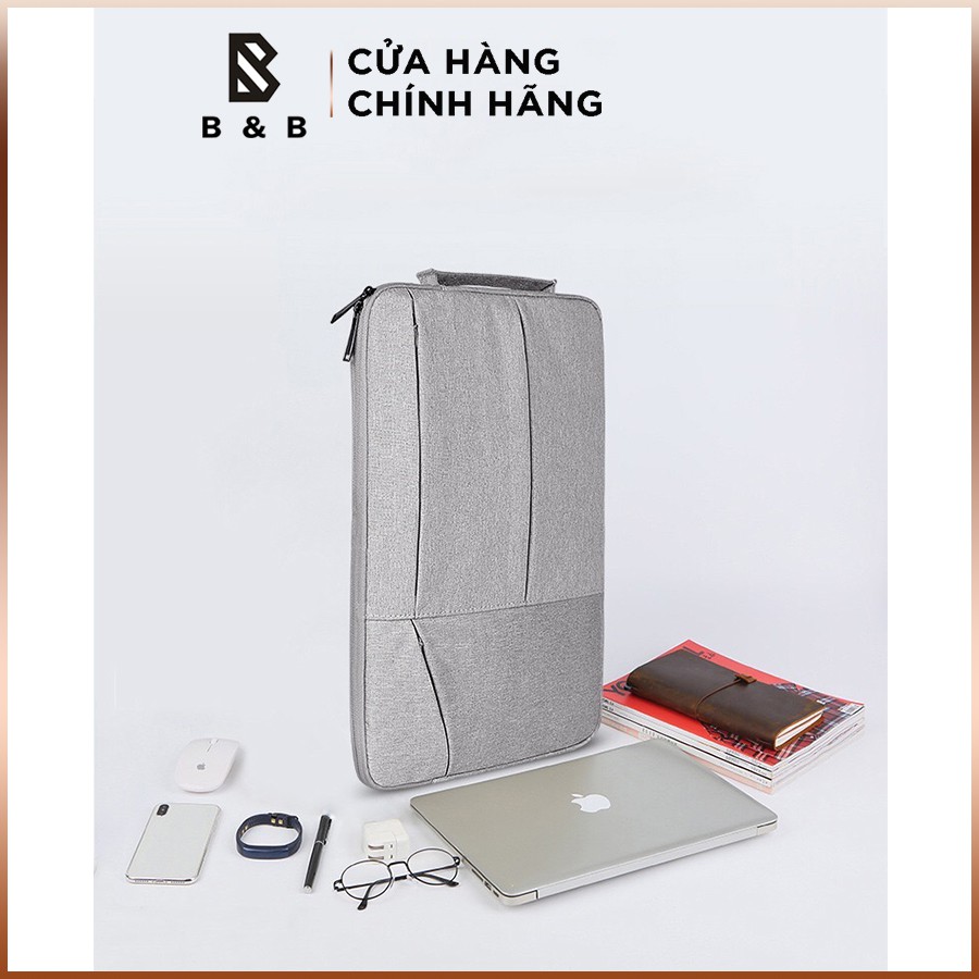 Cặp Laptop nam nữ - Cặp Laptop công sở chống va đập chống thấm nước nhiều ngăn tiện dụng BnBST02