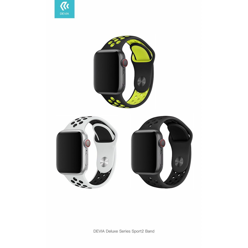 Dây silicon Apple Watch Devia thể thao cho đồng Hồ Thông Minh iWatch 1/ 2/ 3/ 4/ 5 38mm 40mm 42mm 44mm