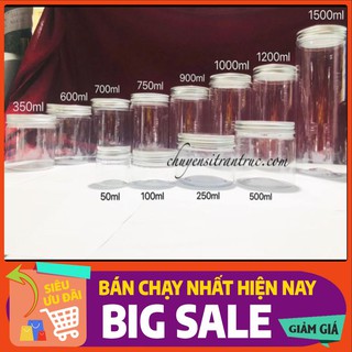 [ TOP 1 BÁN CHẠY] HỦ NHỰA PET NẮP NHÔM 50ML ĐẾN 1500ML - Tặng kèm gói hút ẩm [ FREESHIP]