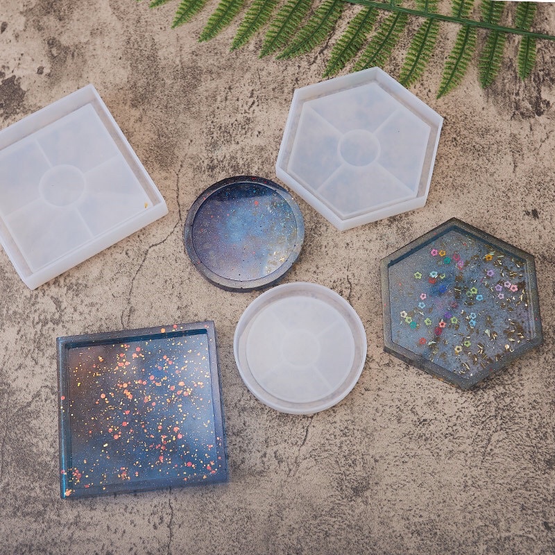 Khuôn resin làm lót ly handmade