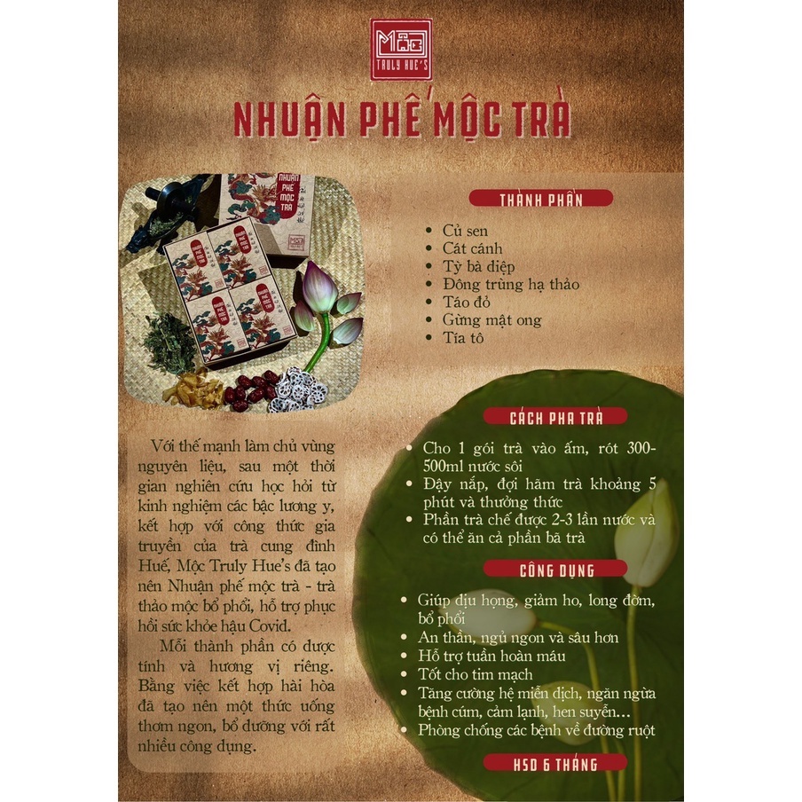 Nhuận Phế Mộc Trà Bồi Bổ Sức Khỏe - Mộc Truly Hue's