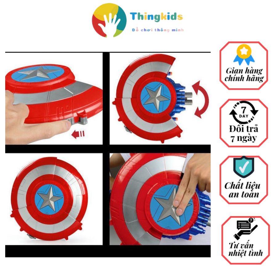 Đồ chơi nhập vai siêu anh hùng Khiên đội trưởng mỹ, chất liệu nhựa nguyên sinh ABS -Thingkids