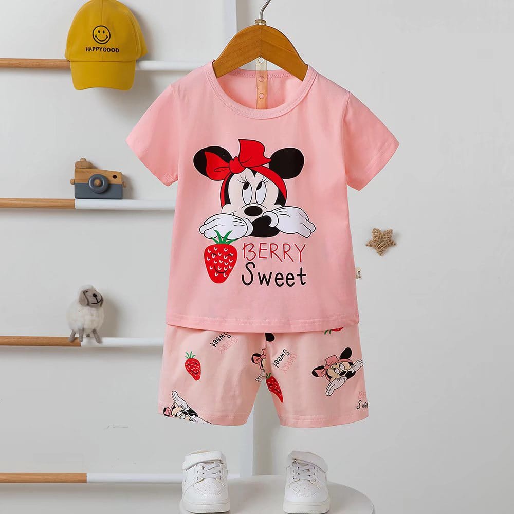 Bộ cotton xuất Hàn cộc tay cho bé trai, bé gái từ 7-35kg