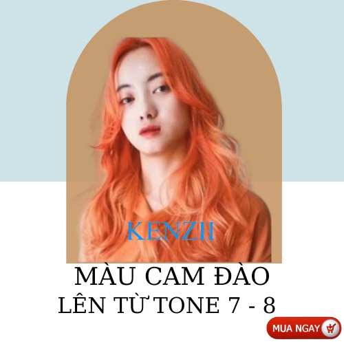 Thuốc Nhuộm Tóc Màu Cam Đào BABY ORANGE  Tặng Trợ Nhuộm  Kenzii Lên Từ Tone 8 - Thuốc Nhuộm Tóc Cam