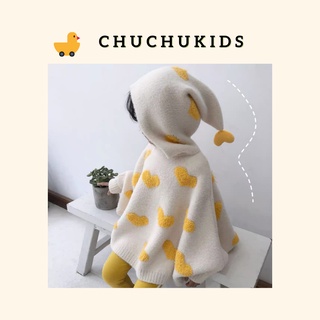 Áo choàng len lông cho bé gái 2-9 tuổi