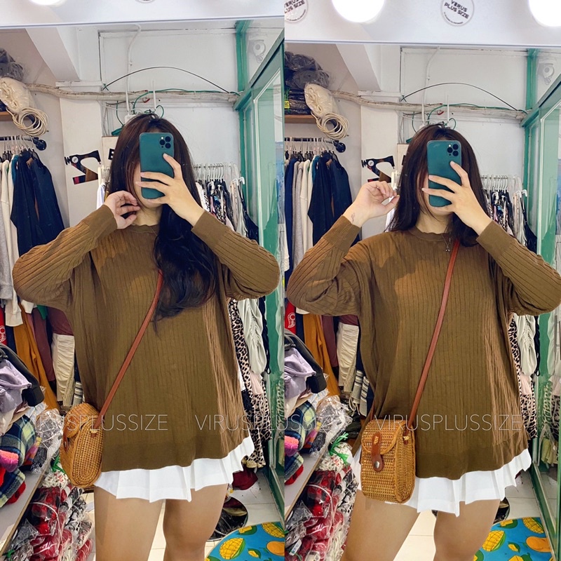 Áo len gân bigsize len mỏng un*