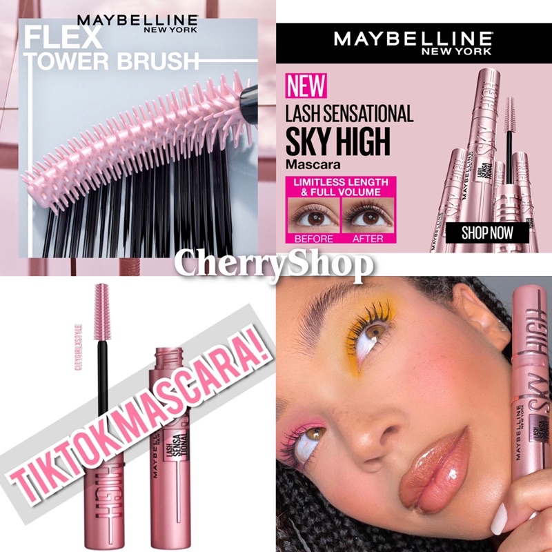 [Auth_TIKTOK] Mẫu Mascara Làm Dài Và Dày Mi Maybelline Sky High