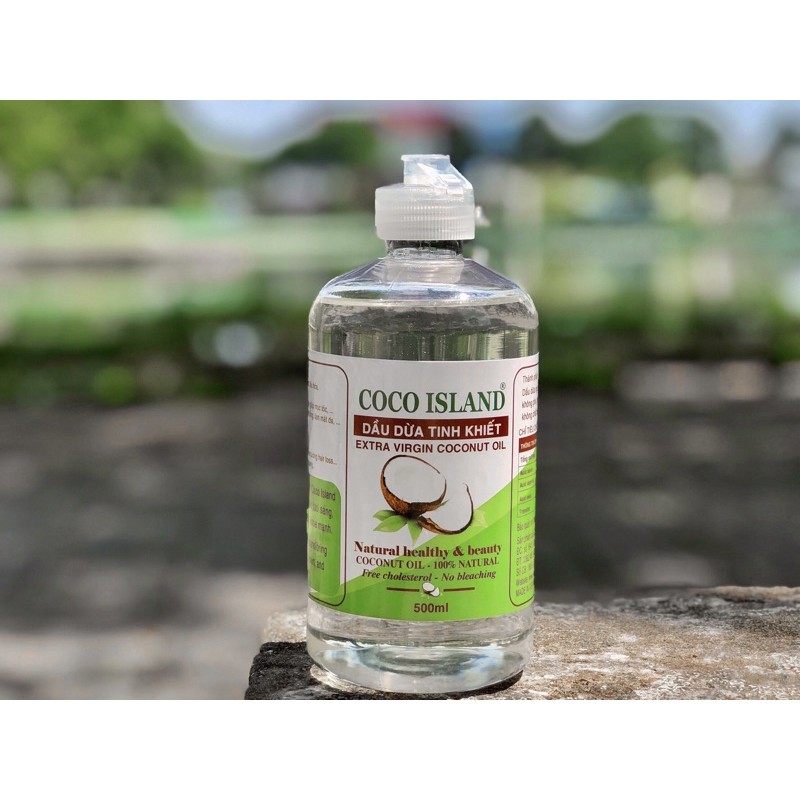 Dầu dừa Nguyên Chất Ép Lạnh,  Coco island 500ml