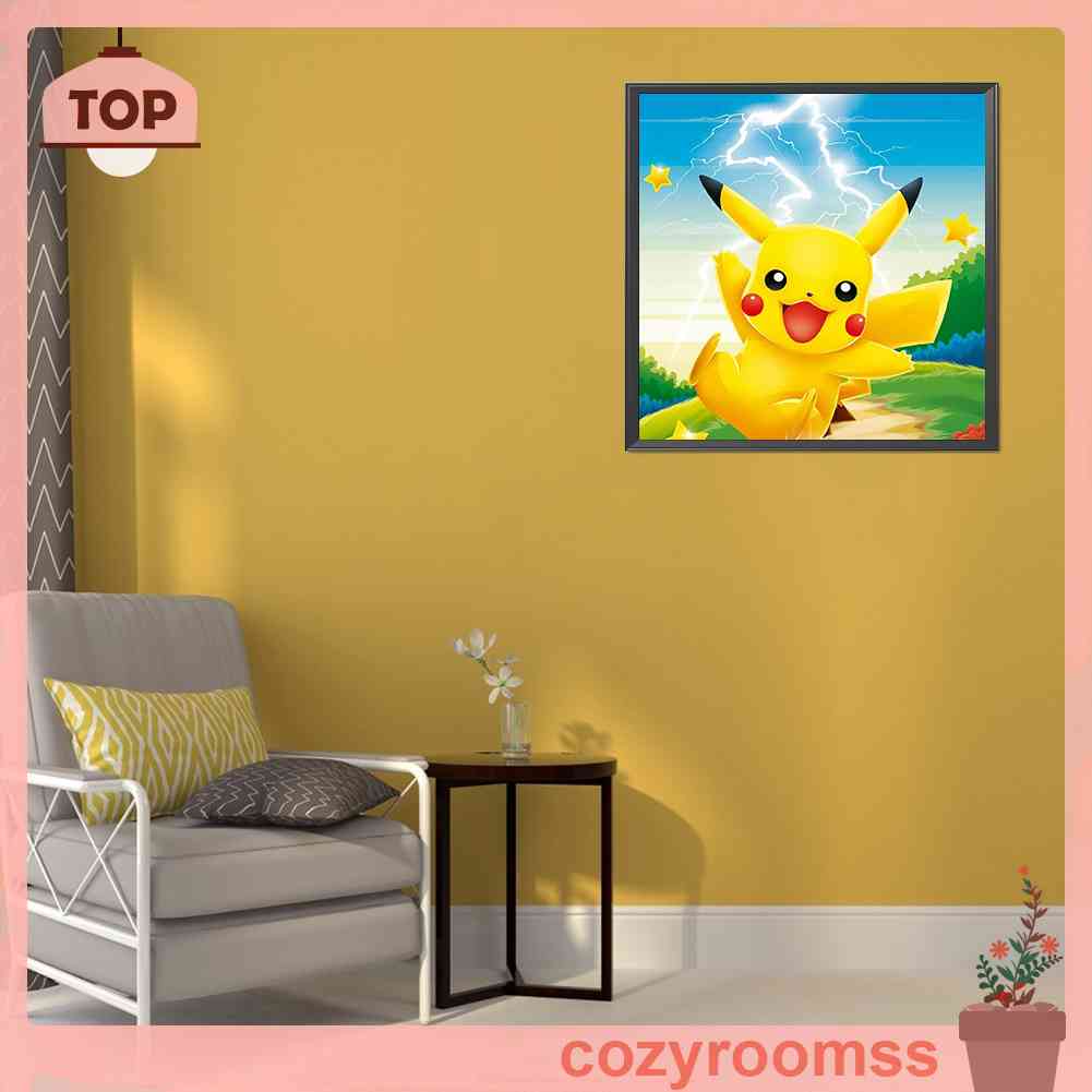 Tranh Đính Đá Kim Cương Toàn Bộ 5D DIY Hình Pikachu
