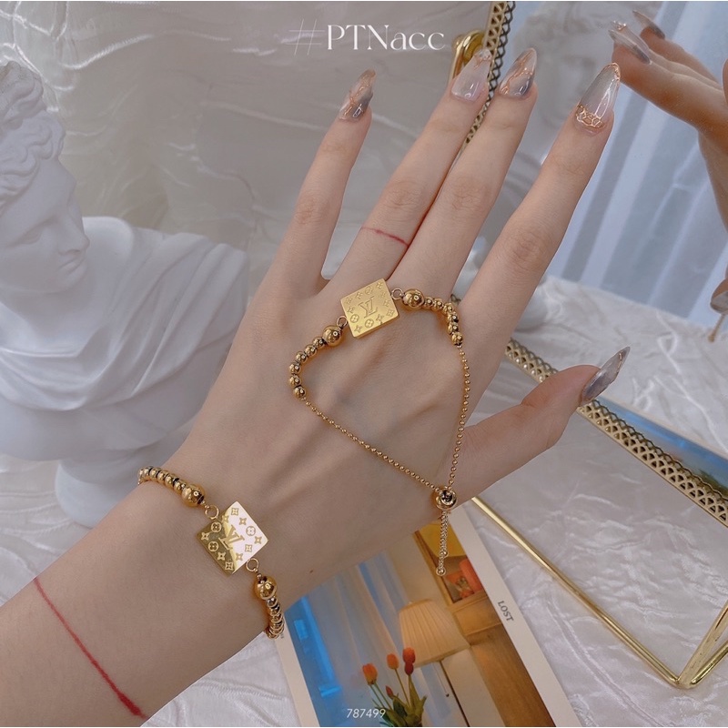 Lắc tay titan dáng rút mặt thương hiệu vuông freesize cá tính .PTNACC.