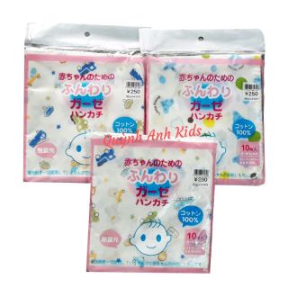 Khăn sữa xô in hình xuất Nhật cho bé sơ sinh size 30 x 28 cm