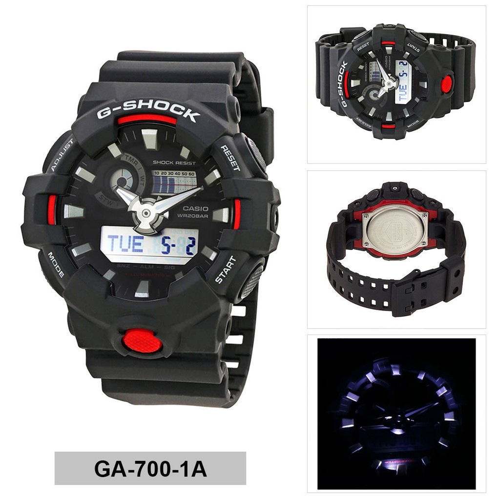 Đồng hồ thể thao nam nữ G-Shock GA-700-1A4 Full phụ kiện