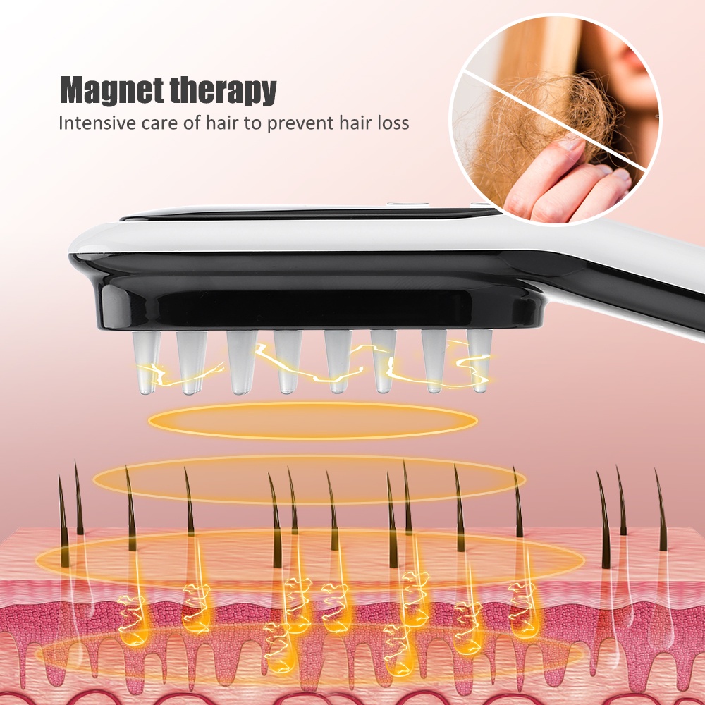Lược Chải MsDear Cổng Sạc USB Chạy Điện Từ Tính Massage/ Chăm Sóc Cho Da Đầu