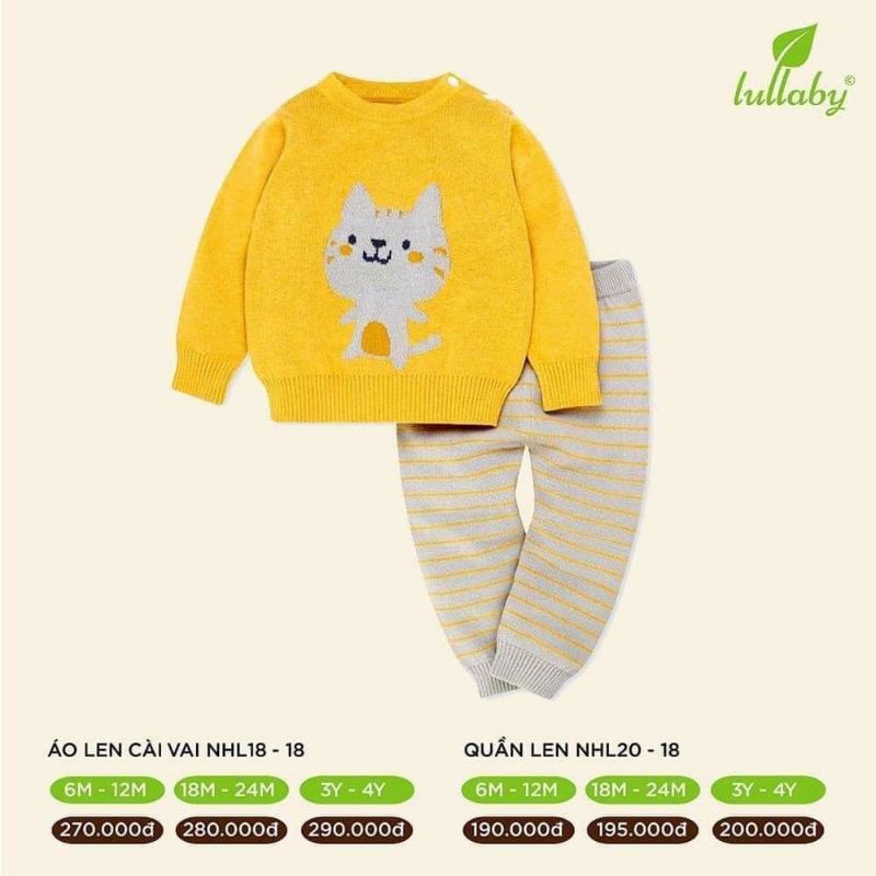 (SALE) Lullaby Bộ quần áo len cho bé trai, bé gái (size 9m-4y)