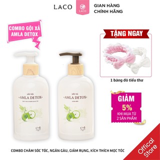 Bộ Dầu Gội Xả Amla Detox Laco Giúp Tóc Chắc Khỏe Ngăn Ngừa Rụng tóc