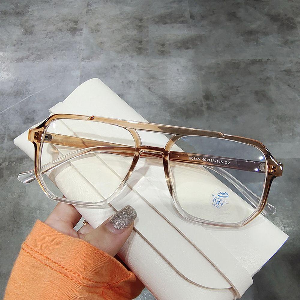 Mắt Kính Gọng Vuông Đôi Chống Bức Xạ Ánh Sáng Xanh Phong Cách Vintage Thời Trang Cho Nữ