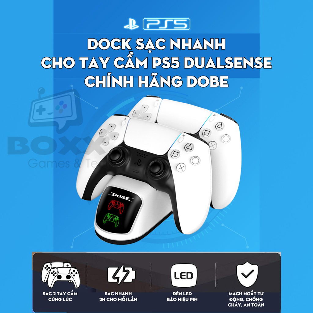 Đế sạc tay cầm PS5 DualSense - PlayStation 5, Dock sạc nhanh cho tay cầm PS5 | WebRaoVat - webraovat.net.vn