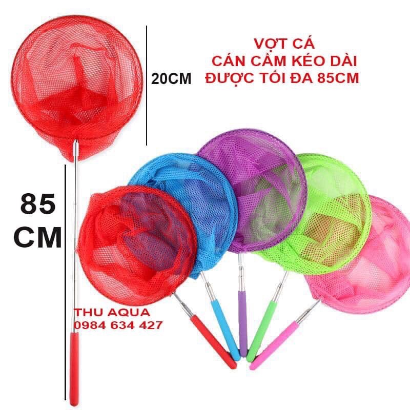 Vợt lưới vớt cá có tay cầm kéo dài linh hoạt tối đa 85CM