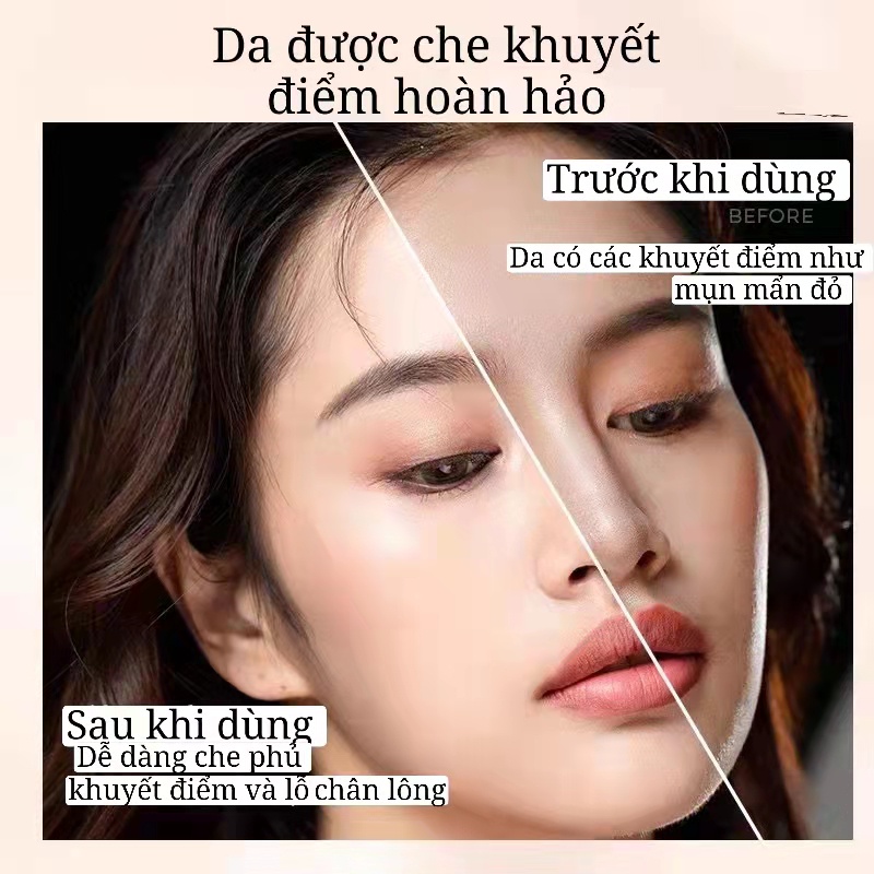 Unny Club Kem nền che khuyết điểm dạng lỏng dưỡng ẩm làm sáng tông màu da không tì vết | BigBuy360 - bigbuy360.vn