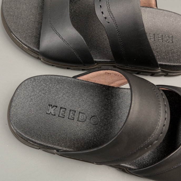 Dép quai ngang hàng hiệu da bò thật KEEDO DR0105