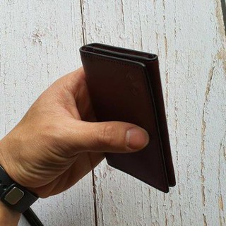 [Da thật] Ví Minimalism da bò thật - Nâu đất VD112