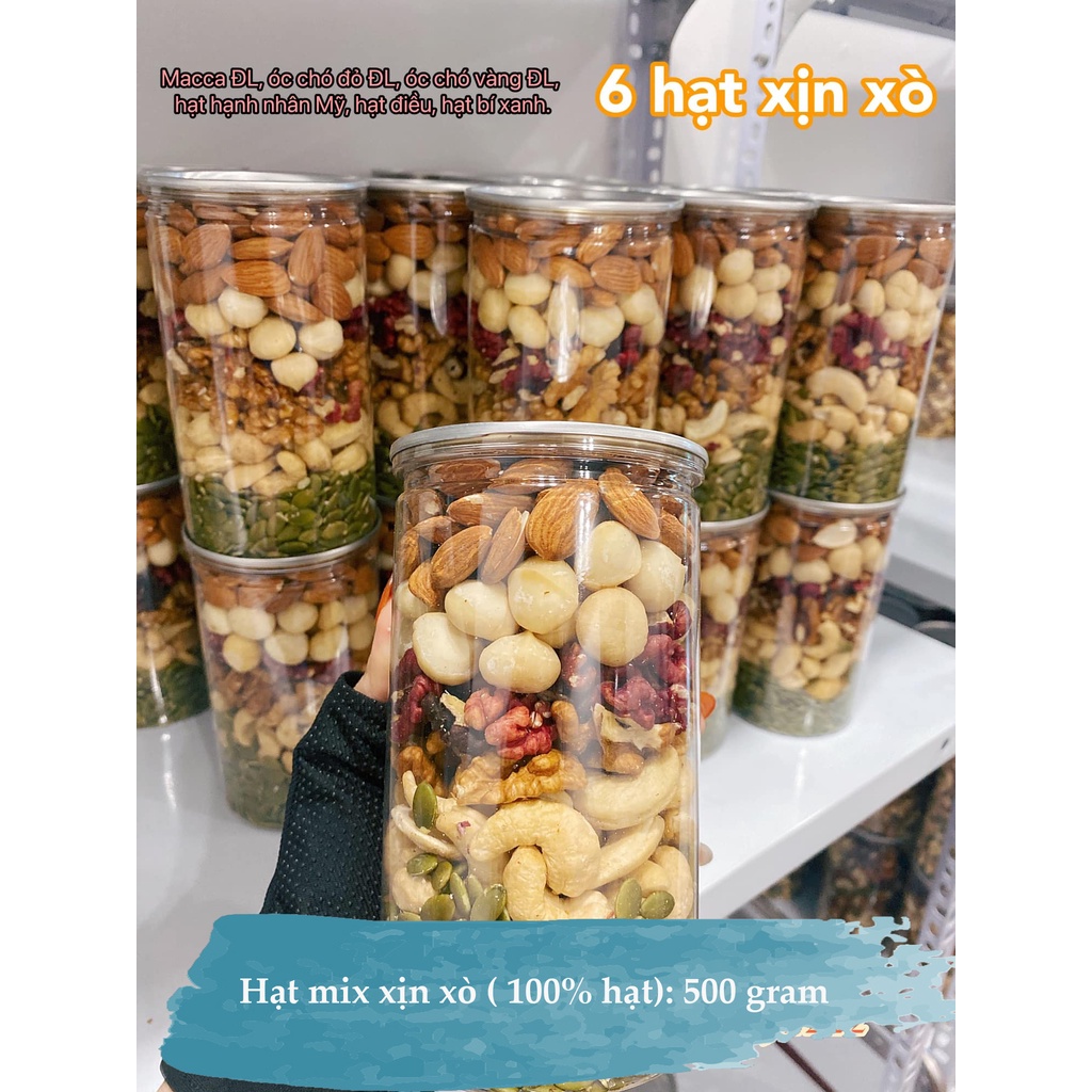 Hạt dinh dưỡng mix 6 loại hạt macca, hạt điều, óc chó, hạt bí, hạt hạnh nhân.( Giá cả hợp lý - Chất lượng) 500gram