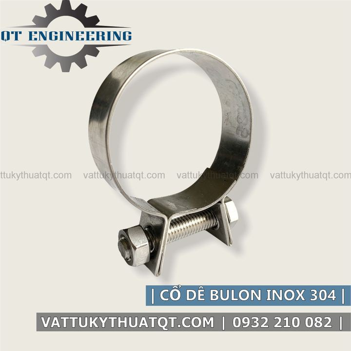 Cổ Dê Bulong Inox 304, Cổ Dê Siết Ống