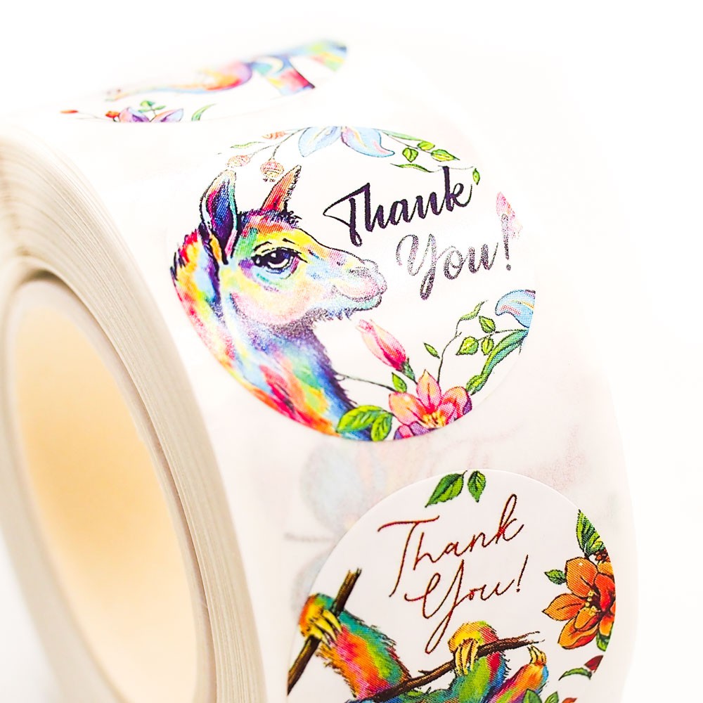 Thank You Animals Tape - Cuộn băng keo sticker cám ơn- Số lượng 500cái x 2.5cm - STICKER FACTORY