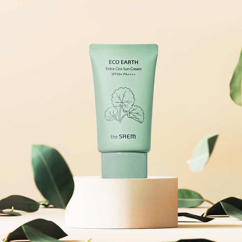 Kem Chống Nắng Chiết Xuất Rau Má, Nâng Tone, Cân Bằng Ẩm the SAEM Eco Earth Extra Cica Sun Cream 50g