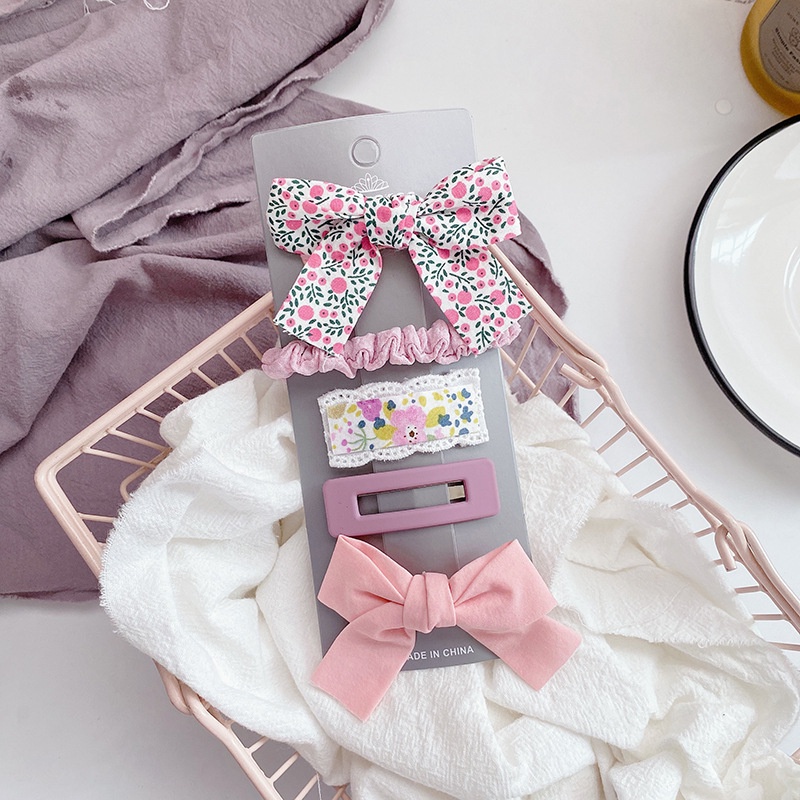 Set Kẹp Tóc Nơ Công Chúa Phong Cách Hàn Quốc Mùa Hè Dễ Thương Cho Bé Gái