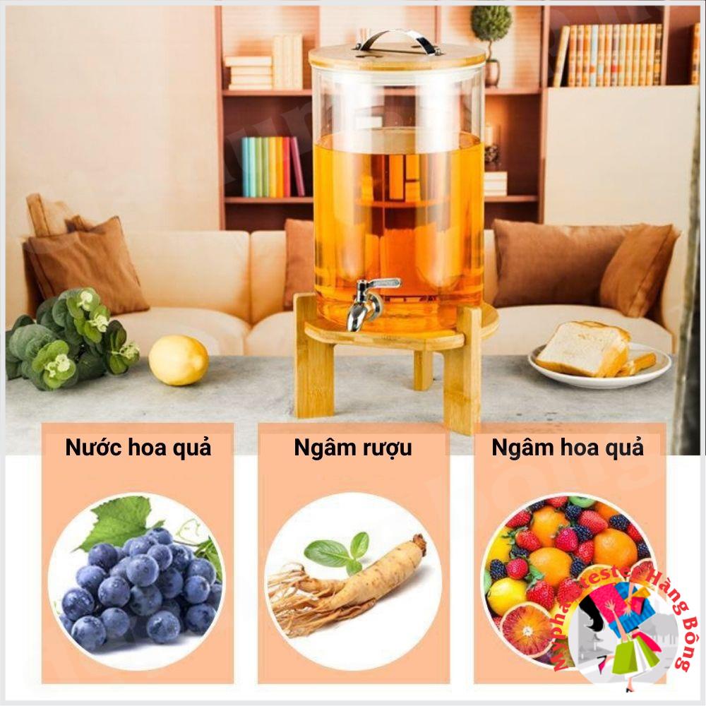 Bình đựng nước thuỷ tinh có vòi rót đồ gia dụng thông minh, tiện ích