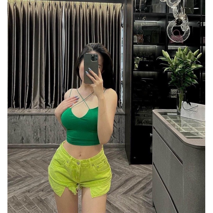 Áo lụa dây bún mang 2 kiểu kèm ảnh thật 🥰