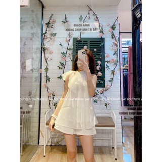 Áo tơ yếm cổ nơ
