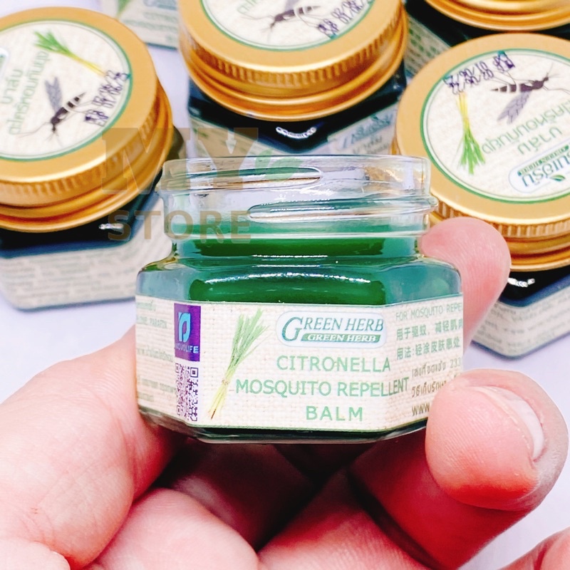 (Chính Hãng) Dầu Cù Là Đuổi Muỗi Green Herb( nắp thiếc) Thái Lan 20g