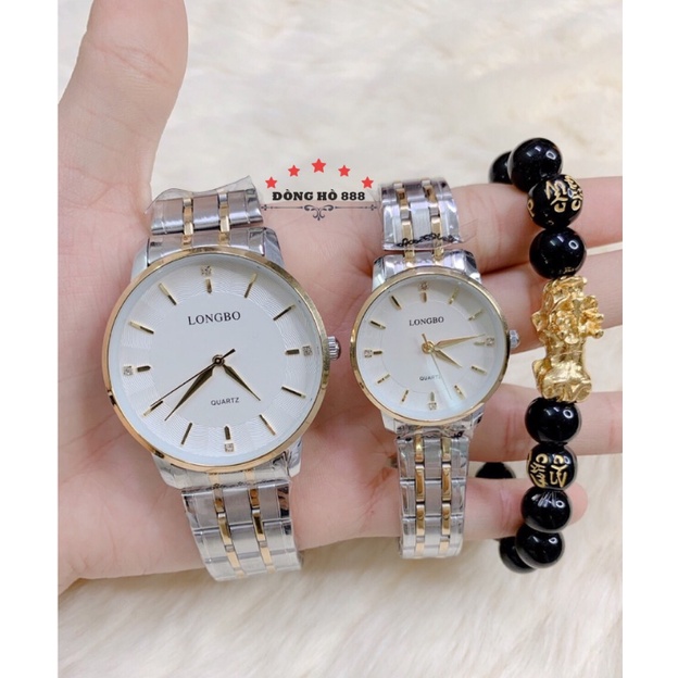 Đồng Hồ ĐÔi Nam Nữ LONGBO 1130 Chống Xước, CHống Nước + Tặng 1 vòng tỳ hưu phong thủy.