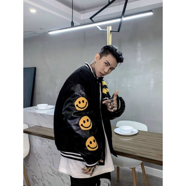 boomber thêu mặc cười